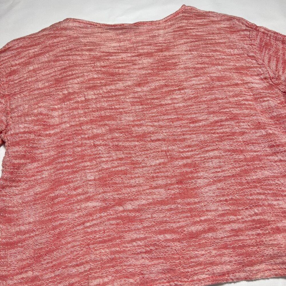 FLAX Linen Blend Long Sleeve Boat Neck Top SIZE P 4/6 Pink Rose Marled Relaxed - Picture 7 of 12